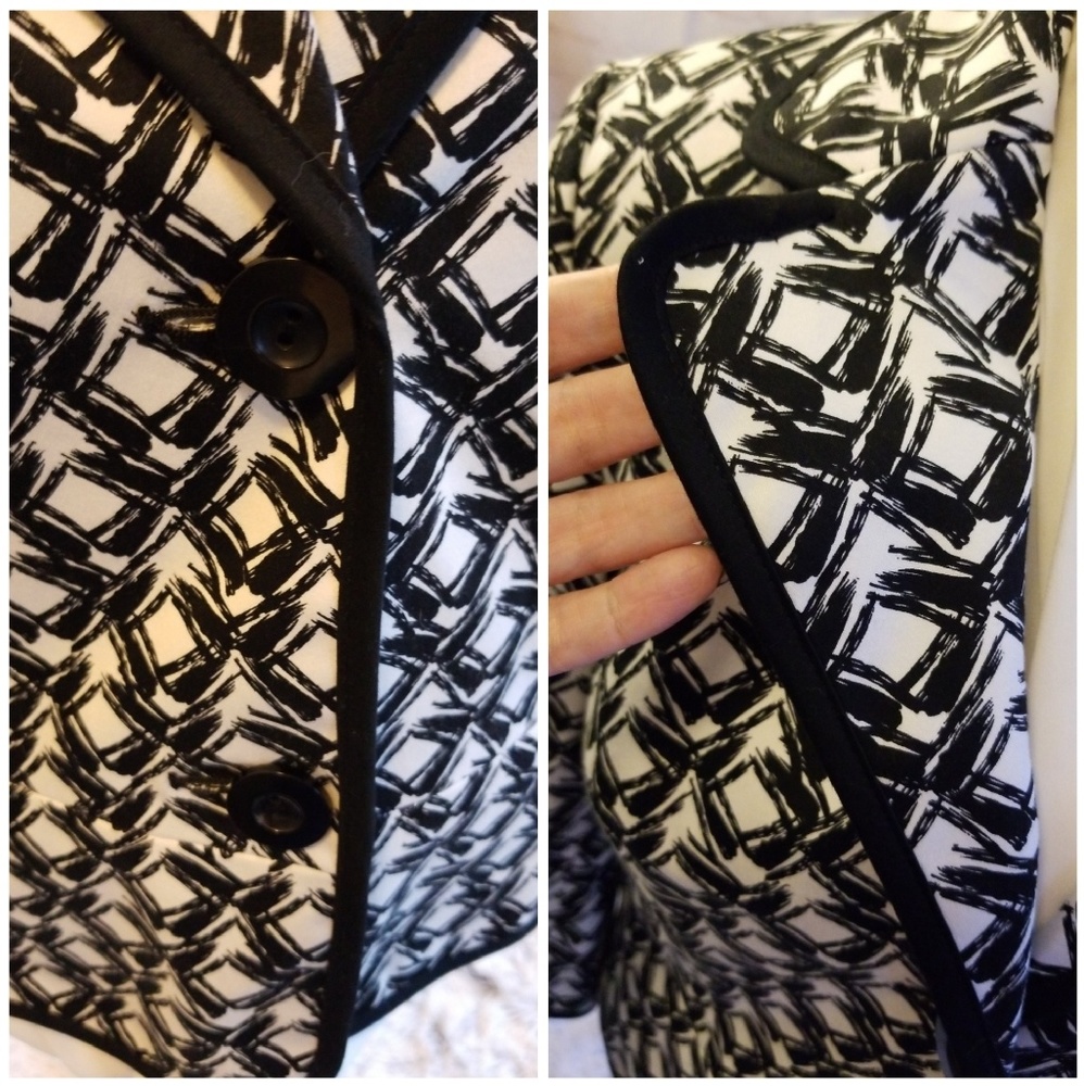 💋JM Collection 12P lined black and white blazer. - Picture 2 of 6